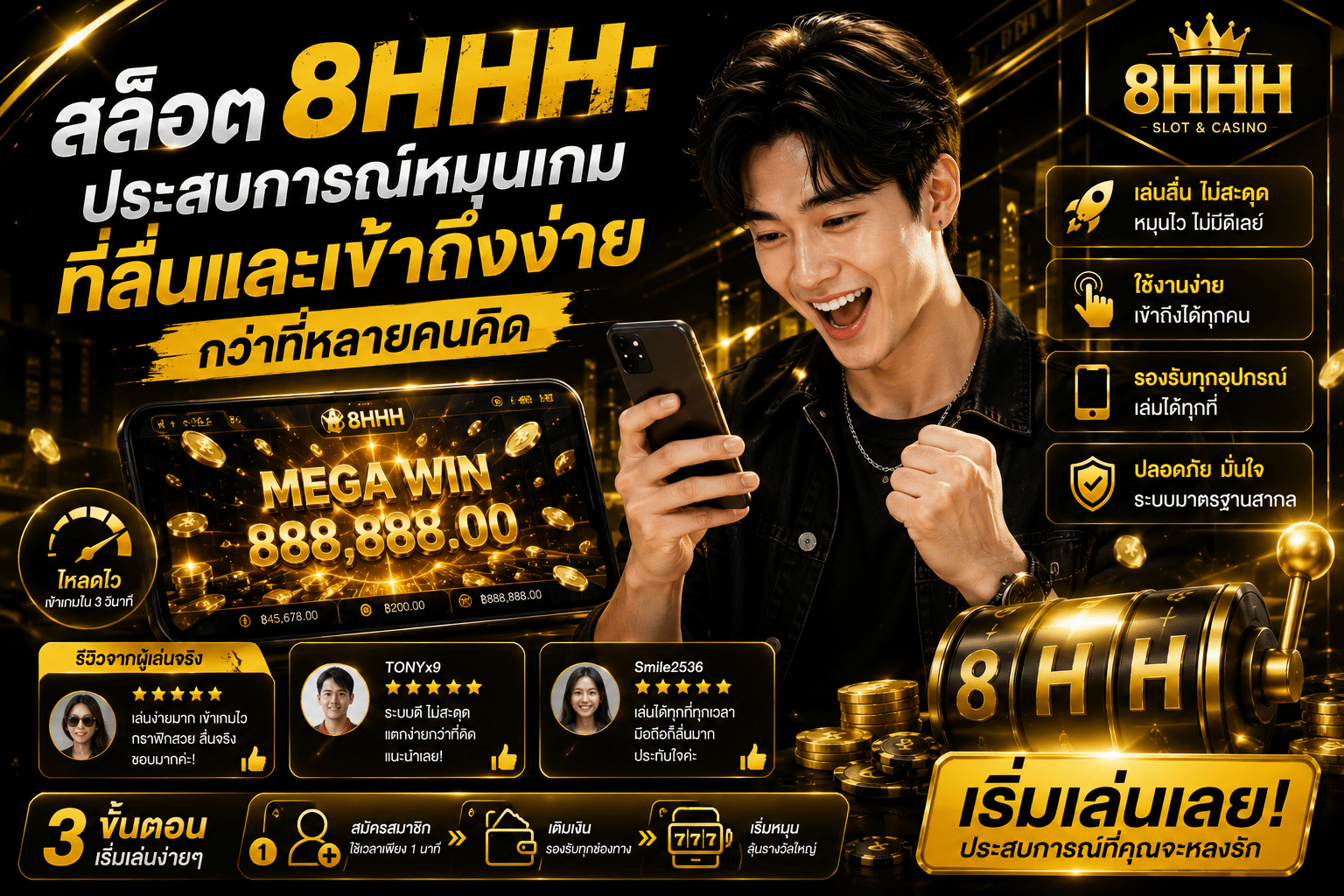 สล็อต 8HHH: ประสบการณ์หมุนเกมที่ลื่นและเข้าถึงง่ายกว่าที่หลายคนคิด